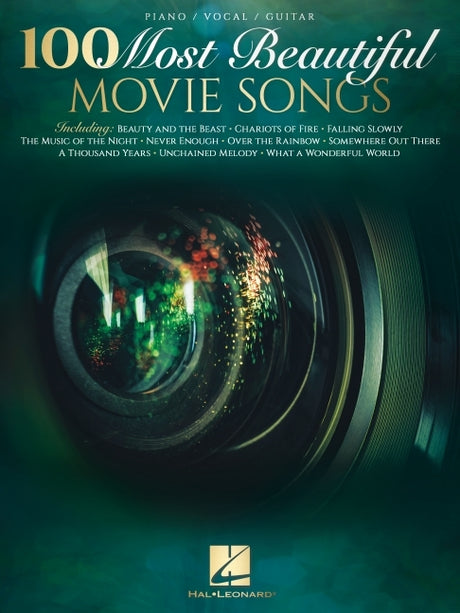 100 Most Beautiful Movie Songs Piano/Vocal/Guitar Songbook Sheet Music for Iconic Film Themes Easy Arrangements for All Skill Levels Popular Movie Mus -- Hal Leonard Corp, Paperback