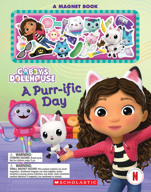 A Purr-Ific Day (Gabby's Dollhouse Magnet Book) -- Scholastic, Paperback