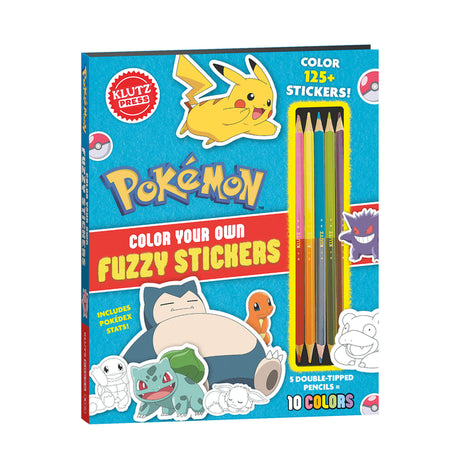 Pokémon Color Your Own Fuzzy Stickers -- Klutz Press, Hardcover