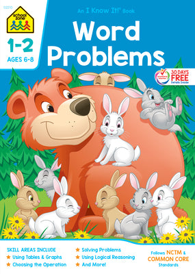 School Zone Word Problems Grades 1-2 Workbook by Zone, School