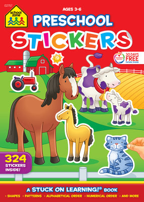 School Zone Preschool Stickers Workbook by Zone, School