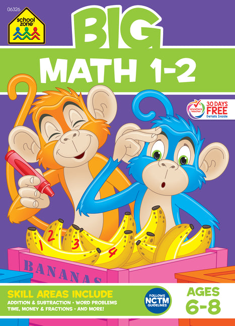School Zone Big Math 1-2 Workbook by Zone, School