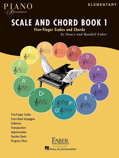 Piano Adventures: Scale and Chord Book 1 - Five-Finger Scales and Chords Beginner Piano Technique Workbook Sheet Music Book for with Arpeggios and Imp -- Nancy Faber, Paperback