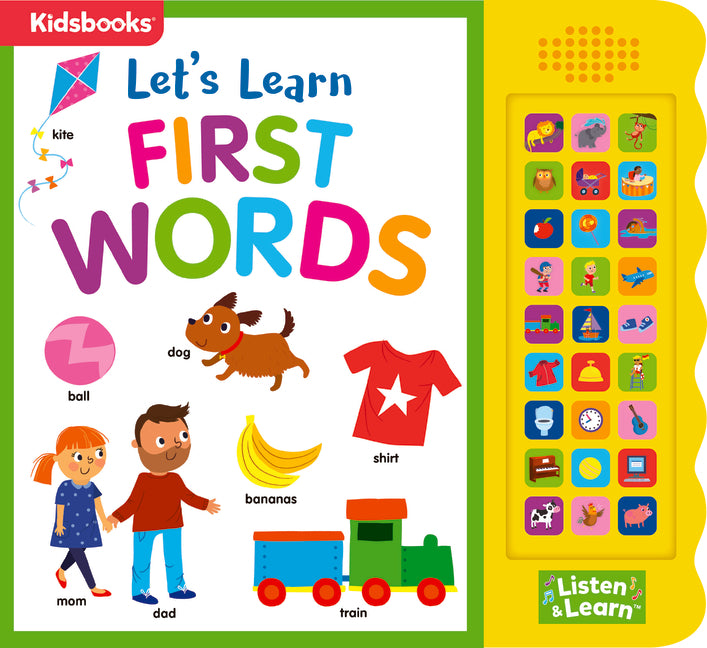 27-Button Sound Book Let's Learn First Words -- Kidsbooks Publishing, Board Book