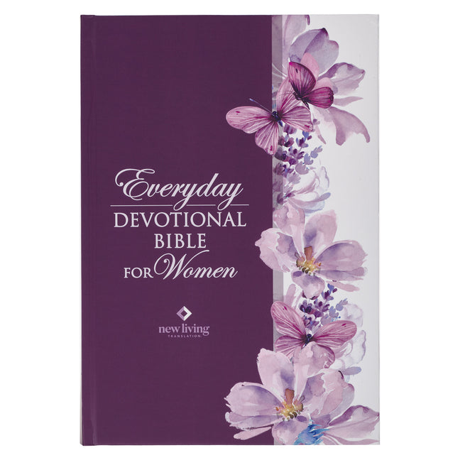 Devotional Bible NLT for Women (Hardcover, Purple) -- Christian Art Gifts, Bible