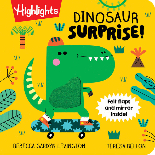 Dinosaur Surprise!: Dino Book with Peekaboo Flaps and Mirror, Pop-Up Dinosaur Board Book for Babies and Toddlers to Laugh, Play and Build Fine Motor S -- Rebecca Gardyn Levington, Board Book