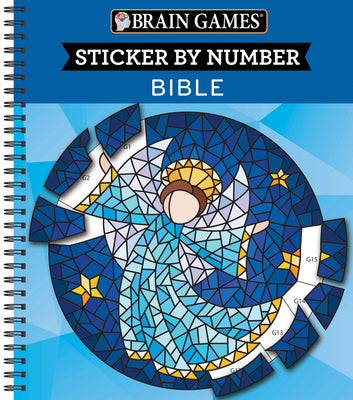 Brain Games - Sticker by Number: Bible (28 Images to Sticker) -- Publications International Ltd, Spiral