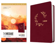 The Message Deluxe Gift Bible, Large Print (Leather-Look, Cranberry Laurels): The Bible in Contemporary Language by Peterson, Eugene H.