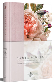 Biblia Reina Valera 1960 Letra Grande. Tapa Dura, Tela Rosada Con Flores, Tamaño Manual / Bible Rvr 1960. Handy Size, Large Print, Hardcover, Pink by Reina Valera Revisada 1960