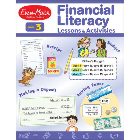 Financial Literacy Lessons and Activities, Grade 3 -- Evan-Moor Educational Publishers, Paperback