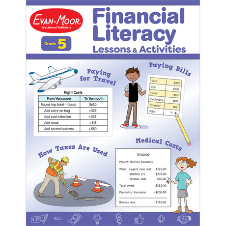 Financial Literacy Lessons and Activities, Grade 5 -- Evan-Moor Educational Publishers, Paperback