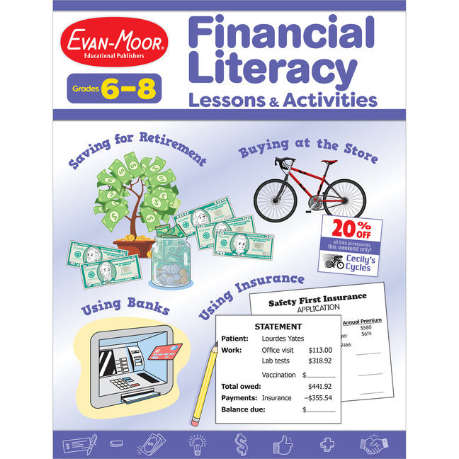 Financial Literacy Lessons and Activities, Grades 6-8 - Teacher Resource by Evan-Moor Corporation