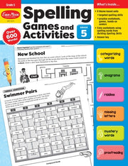 Spelling Games and Activities, Grade 5 Teacher Resource by Evan-Moor Educational Publishers