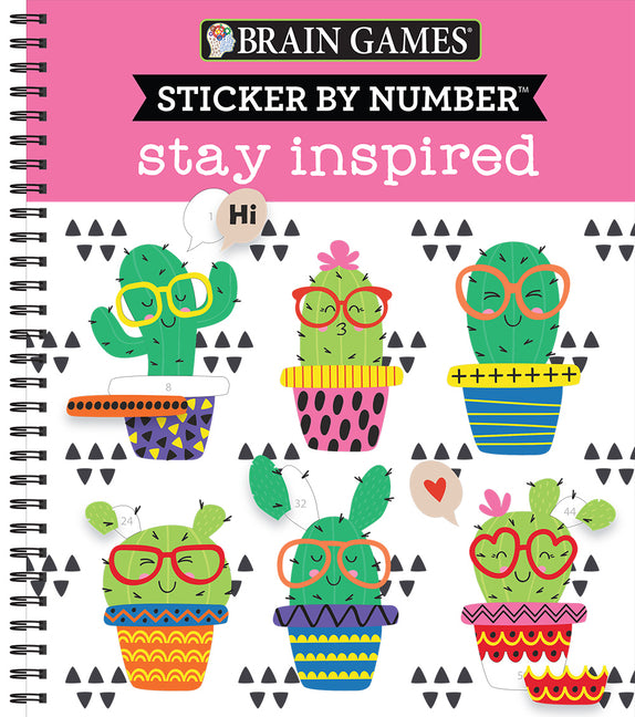 Brain Games - Sticker by Number: Stay Inspired -- Publications International Ltd, Spiral