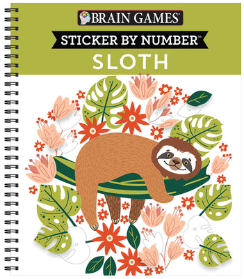 Brain Games - Sticker by Number: Sloth -- Publications International Ltd, Spiral