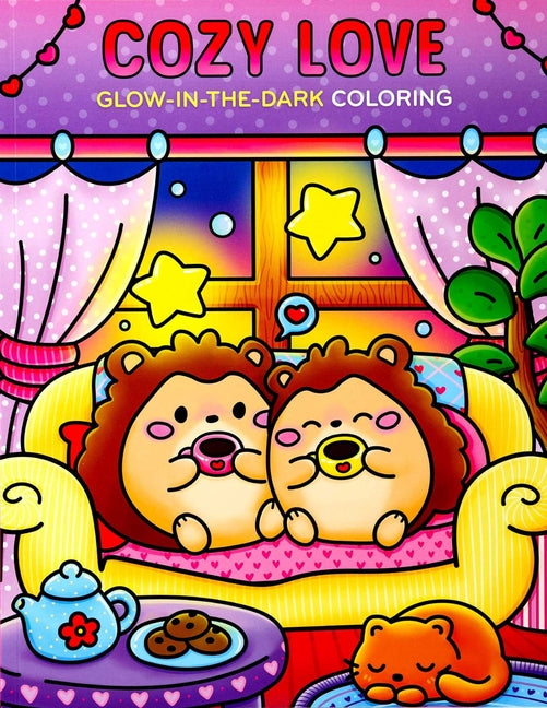Cozy Love Glow-In-The-Dark Coloring -- Editors of Thunder Bay Press, Paperback