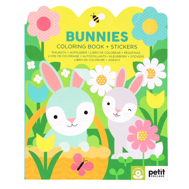 Bunnies Coloring Book + Stickers -- Petit Collage, Paperback