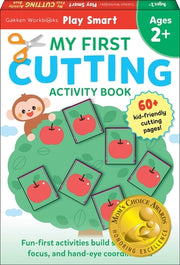 Play Smart My First Cutting Book 2+: Preschool Activity Workbook with 70+ Stickers for Children with Small Hands Ages 2, 3, 4: Basic Scissor Skills (F by Gakken Early Childhood Experts
