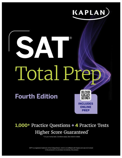 SAT Total Prep, Fourth Edition (2026-2027): Includes 4 Full Length Practice Tests, 1,100+ Practice Questions + 1 Year Access to Online Quizzes and Vid -- Kaplan Test Prep, Paperback