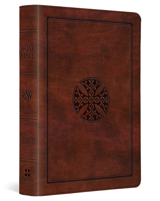 ESV Large Print Compact Bible, Red Letter (Trutone, Brown, Mosaic Cross Design) -- Esv Bibles, Bible