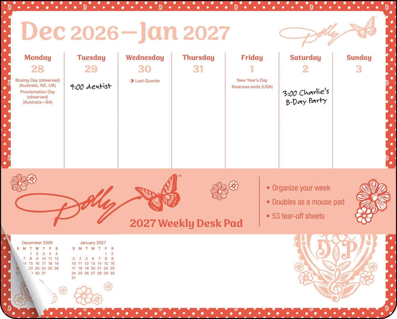 Dolly Parton 2027 Weekly Desk Pad Calendar -- Andrews McMeel Publishing, Desk