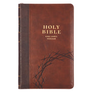 KJV Bible Deluxe Gift W/Zipper Faux Leather Amazing Grace, Brown Two-Tone Isa. 53:5 by Christian Art Gifts