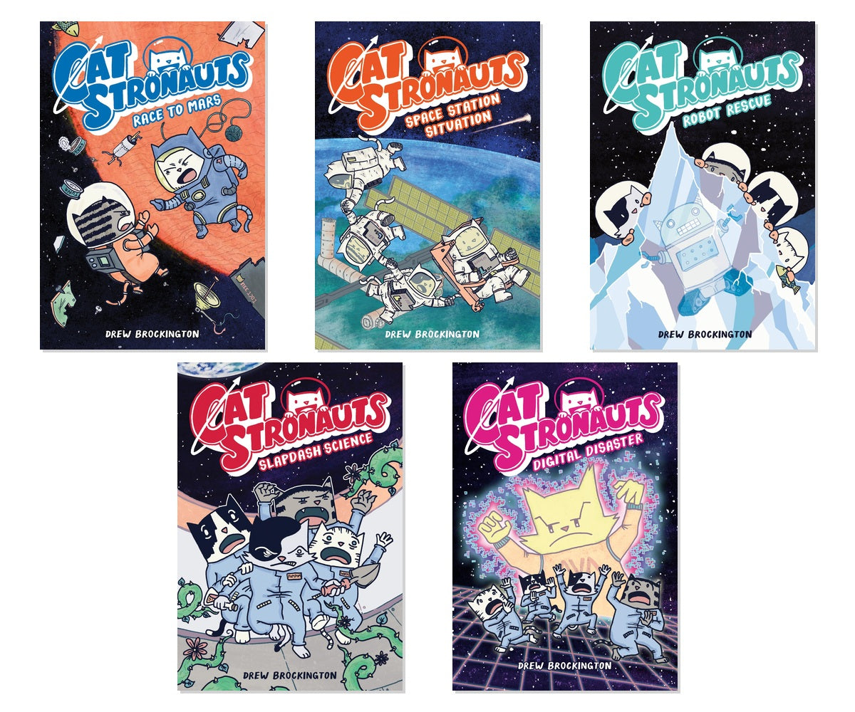 Catstronauts 5-Book Complete Bundle Set - Drew Brockington Space Adventure