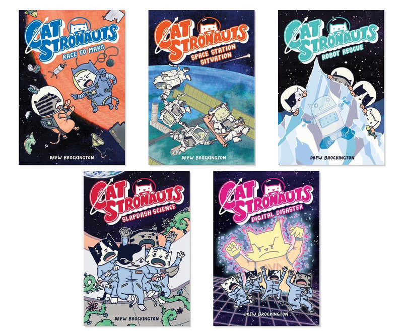 Catstronauts 5-Book Complete Bundle Set - Drew Brockington Space Adventure