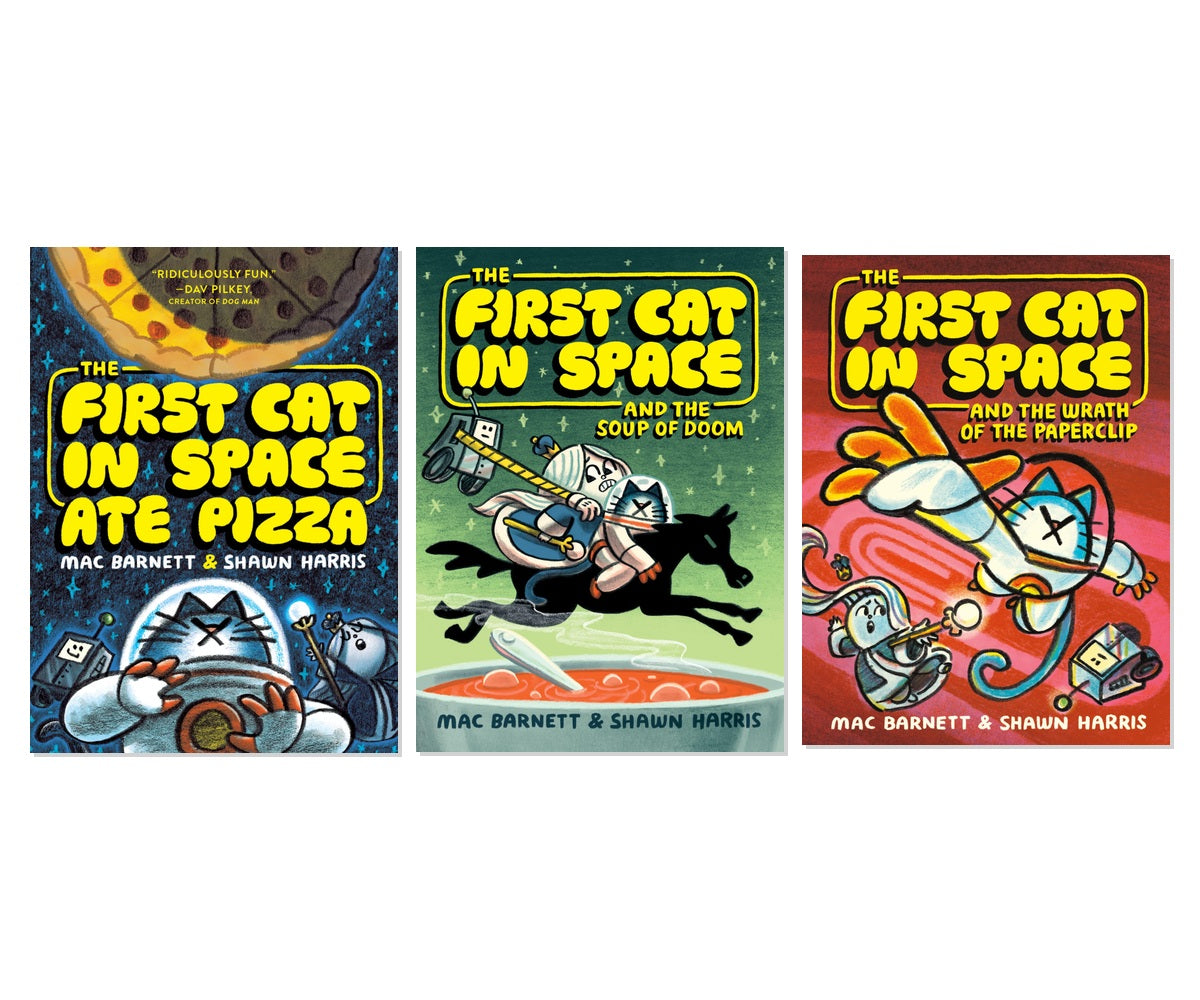 First Cat in Space 3-Book Complete Bundle Set - Mac Barnett Graphic Novels