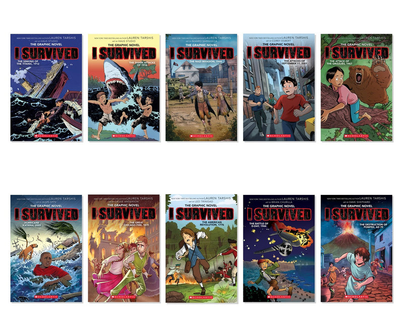I Survived Graphix Vol. 1-10 10-Book Graphic Novel Bundle Set
