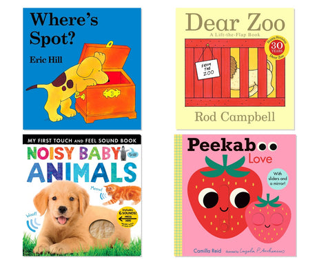 Interactive Baby Books 4-Book Bundle - Lift-the-Flap & Touch Collection, Board Book