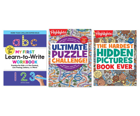 Activity & Learning Fun 3-Book Collection for Kids Ages 3-12, Paperback