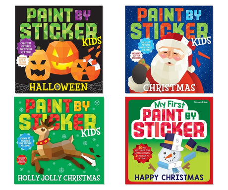 Holiday Magic Sticker Art 4-Book Collection - Christmas & Halloween, Paperback