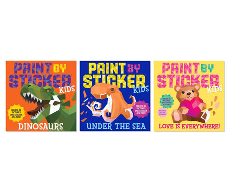 Prehistoric & Ocean Adventure Paint by Sticker 3-Book Collection for Kids, Paperback