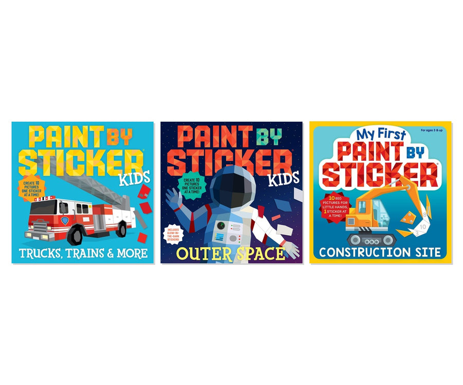 Vehicles & Space Explorer Paint by Sticker 3-Book Collection, Paperback