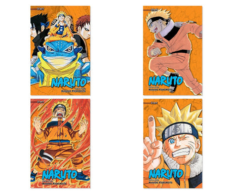 Naruto 3-in-1 Starter Set Vol. 5, 6, 8, 9 4-Book Manga Bundle Set, Paperback