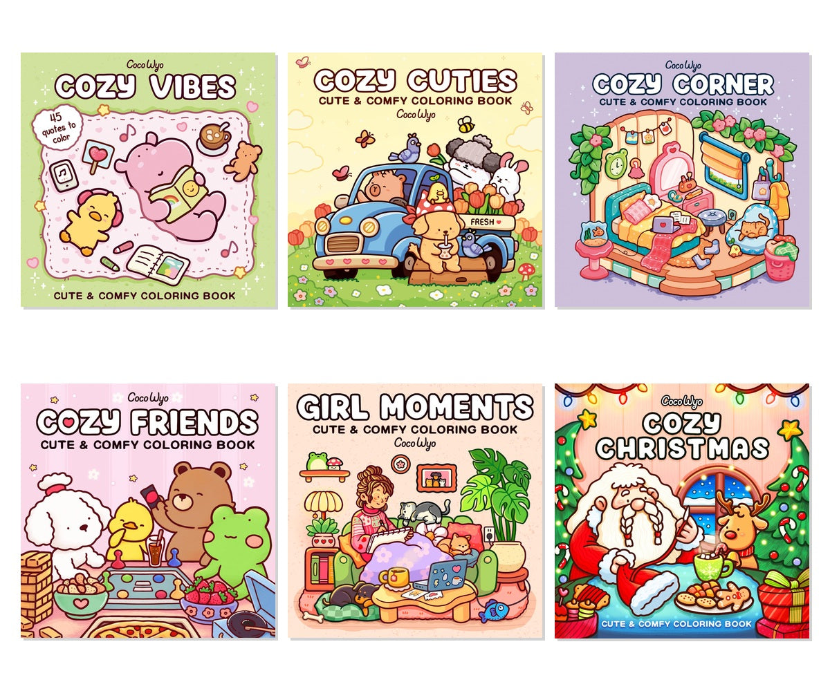Cozy Spaces Coloring 6-Book Collection - Complete Coco Wyo Bundle