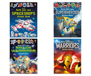 Space Heroes & Warriors Sticker Pack - 4-Book Complete Bundle Set