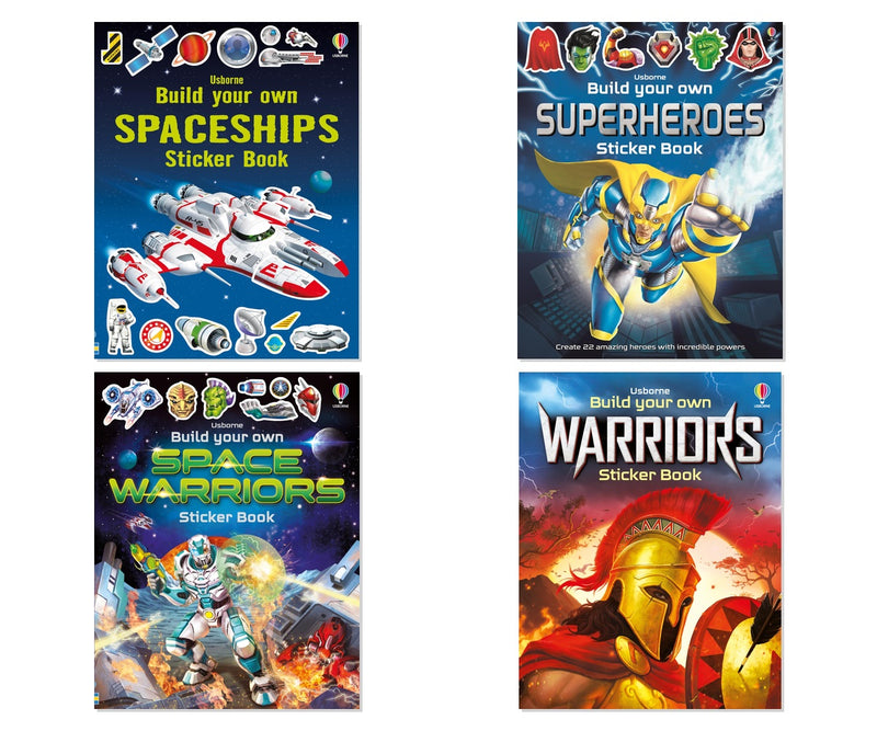 Space Heroes & Warriors Sticker Pack - 4-Book Complete Bundle Set