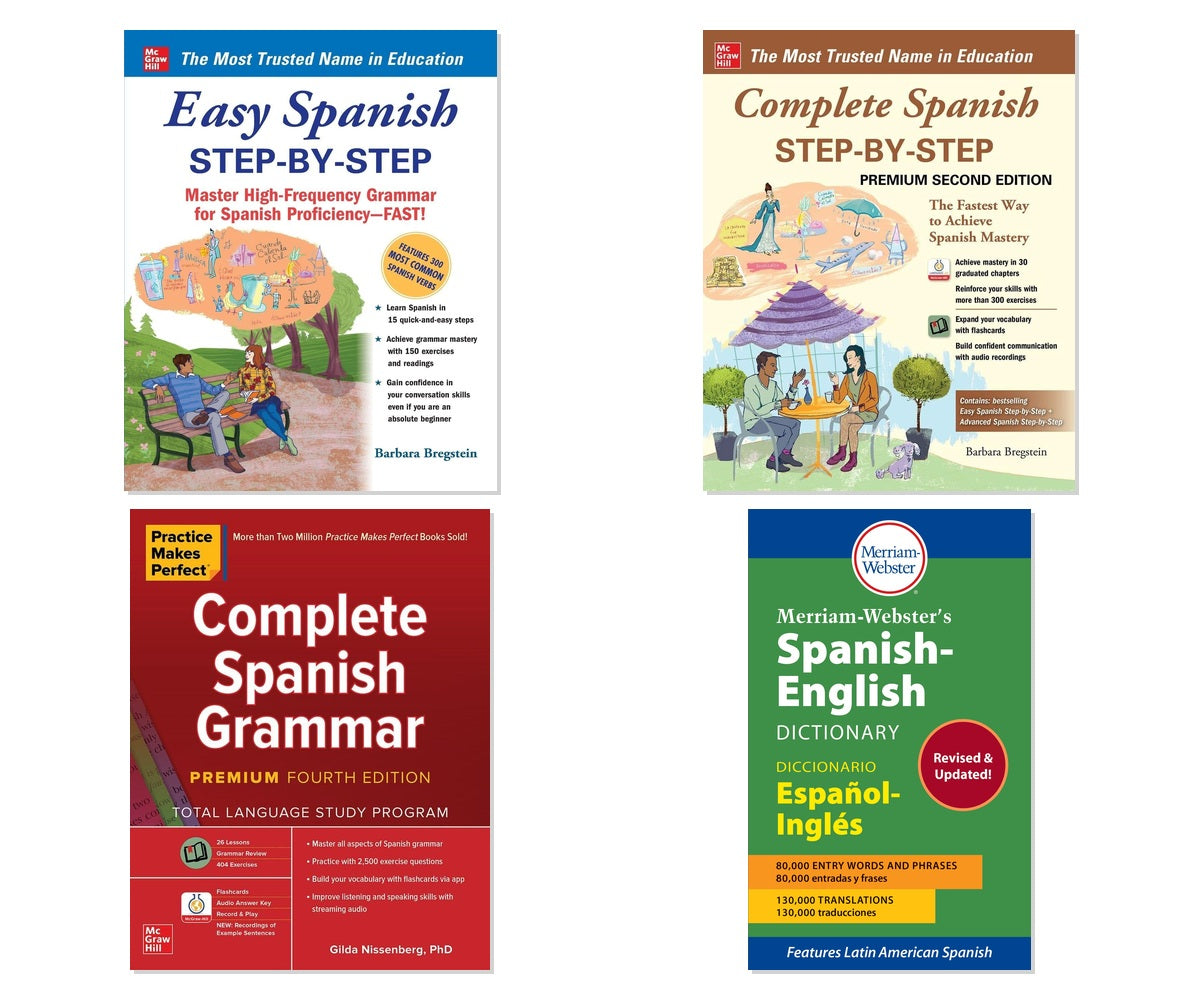Complete Spanish Mastery 4-Book Learning Collection
