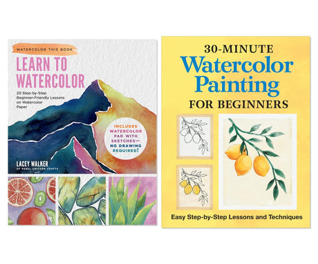 Beginner Watercolor Starter Kit - 2-Book Complete Bundle Set, Paperback