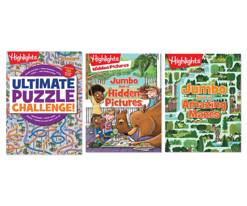 Ultimate Kids Puzzle Collection 3-Book Bundle - Brain Games & Activities