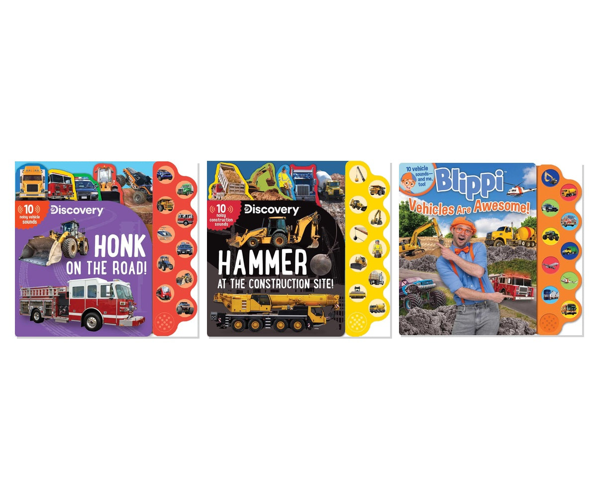 Little Builders Vehicle Sound Set - 3-Book Complete Bundle Set